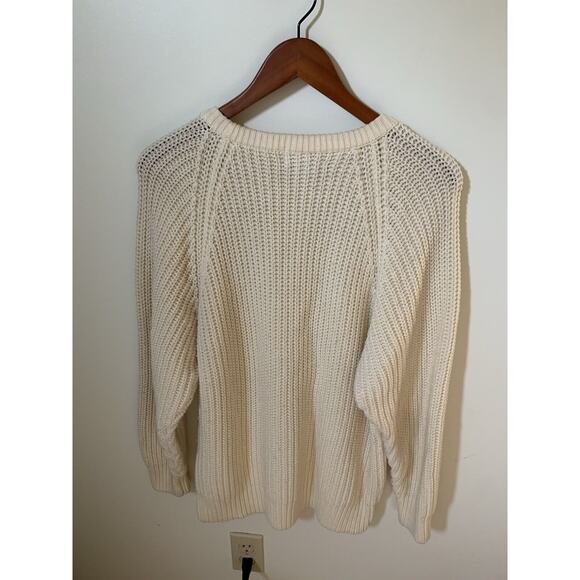 Partners Mervyns Womens Size Large Chunky Knit Sweater Cream Vintage Crewneck - Picture 3 of 6
